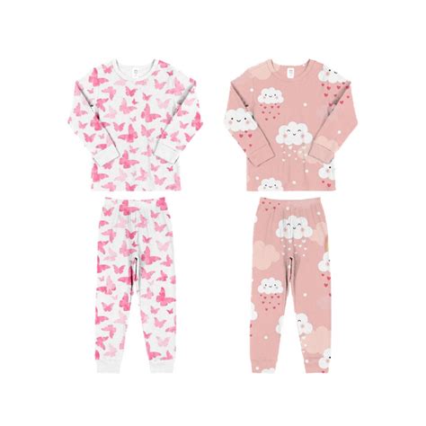 Pijama 100 Algodão Infantil - Pijama infantil feminino longo 100% algodão inverno estampas diversas ...