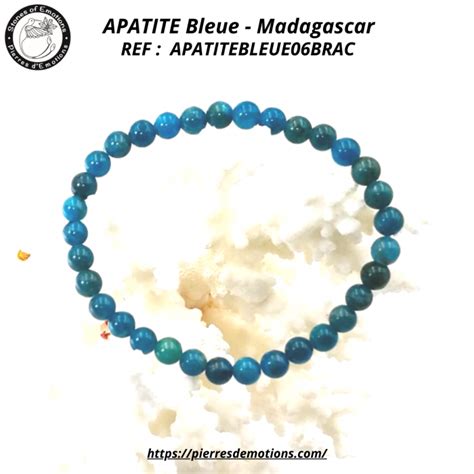 Apatite Bleue Bracelet Perles De Diam Tre Mm Environ