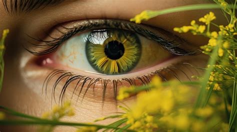 Premium Photo A Photo Of A Pair Of Green Eyes With A Meadow Backdrop