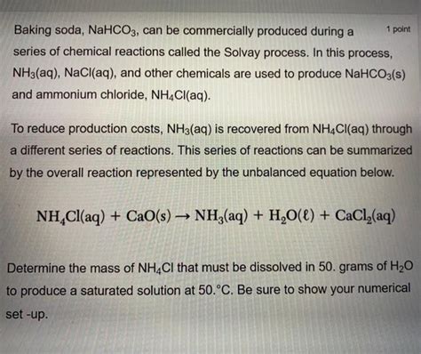 Solved 1 Point Baking Soda NaHCO3 Can Be Commercially Chegg