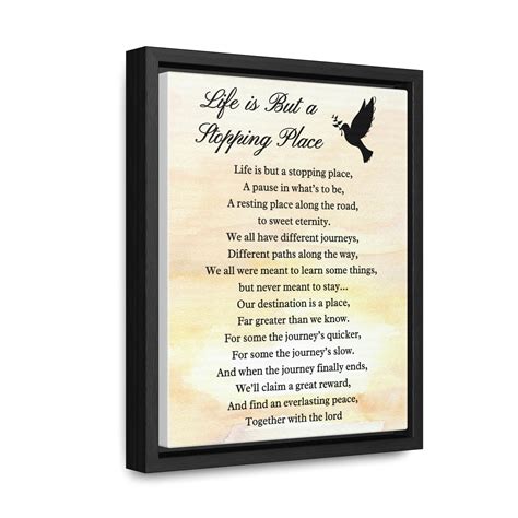 Custom Memorial Poem Canvas Wrap Life is but a Stopping Place Sympathy ...