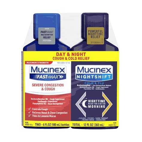 Maximum Strength Mucinex Fast-Max Severe Congestion & Cough + Mucinex ...