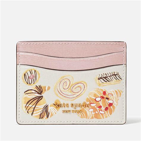 Kate Spade Patisserie Saffiano Leather Cardholder in Pink | Lyst