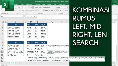 Rumus Kombinasi LEFT RIGHT MID SEARCH LEN Untuk EKstrak Data Ke