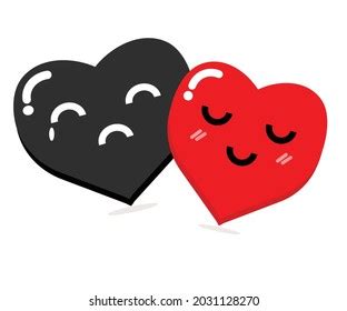 Black Heart Sad Red Heart Happy Stock Vector (Royalty Free) 2031128270 ...