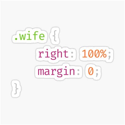 Css Pun Wife Funny Programming Joke Sticker For Sale By Hdtees4u