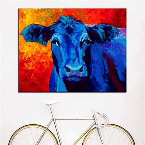 Blue Cow Painting at PaintingValley.com | Explore collection of Blue ...