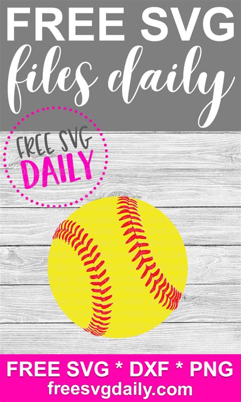 Softball SVG Free Cut Files For Cricut And Silhouette