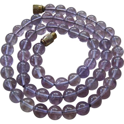 Amethyst Gemstone Quartz Bead Necklace Sold On Ruby Lane