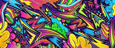 Fond D art Graffiti Doodle Avec Des Couleurs Vives Style Dessiné à La