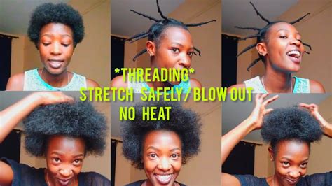 Stretch Natural Hair Without Heat African Threading Youtube