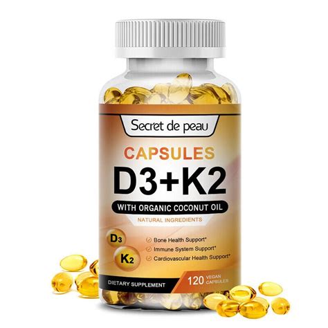 Vitamin K2 D3 Vitamin Supplement With Bioperine Boost Immunity And Heart Health 120 Capsules