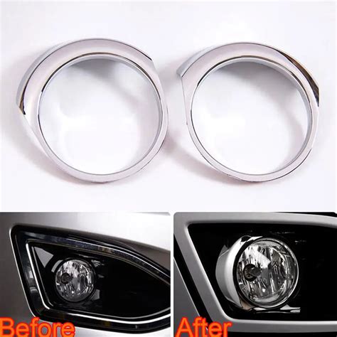 BBQ FUKA Chrome Car Front Fog Light Lamp Bezel Cover Auto Fog Light