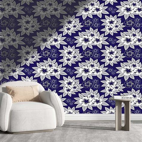 Yanfenqi Shiplap Peel And Stick Wallpaper Navy Blue Decor Contact Paper