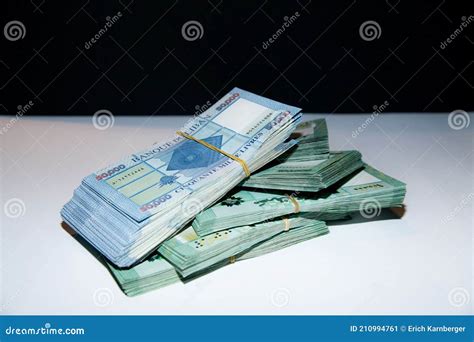 Bundles of Lebanese Lira Banknotes Stock Image - Image of economics ...