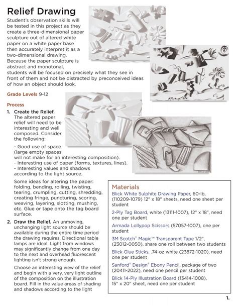 Relief Drawing - Dick Blick - Dick Blick Art Materials