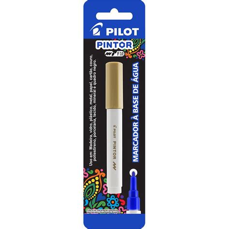 Pincel Marcador Pintor Ponta Fina 1 0mm Dourado SW PT Pilot BT 1 UN