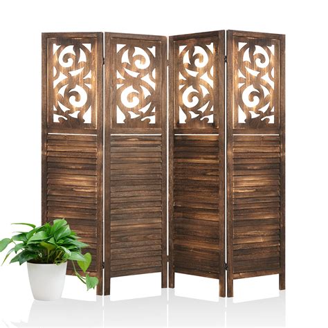 Buy 4 Panel Room Divider and Folding Privacy Screens 5.6ft Room