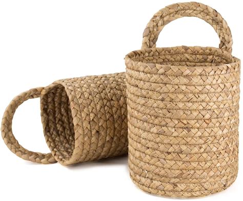 La Jolie Muse Seagrass Wall Hanging Woven Storage Baskets 2 Pack