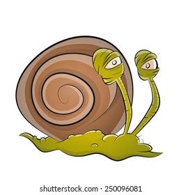 Funny Cartoon Snail Stock Vector (Royalty Free) 250096081 | Shutterstock