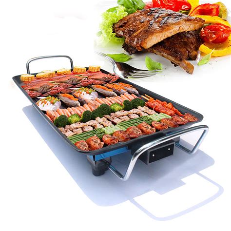 Plancha Électrique Grill Viande 1500W 5 Niveaux de Température Réglable