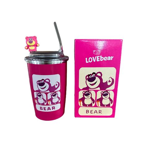 Jual Tumbler Lotso Botol Dengan Sedotan Ml Lucu Strawberry Bear