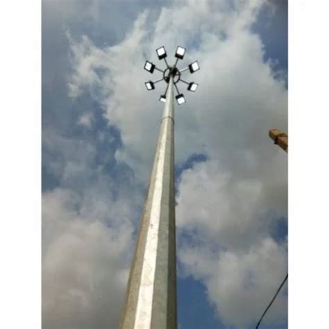 Mild Steel Single Arm High Mast Street Lighting Poles For Outdoor At