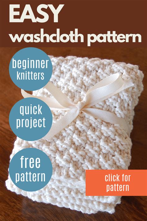 This Easy Hand Knit Washcloths Pattern Is A Great Pattern For Beginner