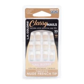 L A Colors Nude French Tip Artificial Nail Tips 25 Piece Nail Kit Five Below