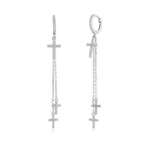 Boucles D Oreilles Croix Triple Bijoux Chr Tiens