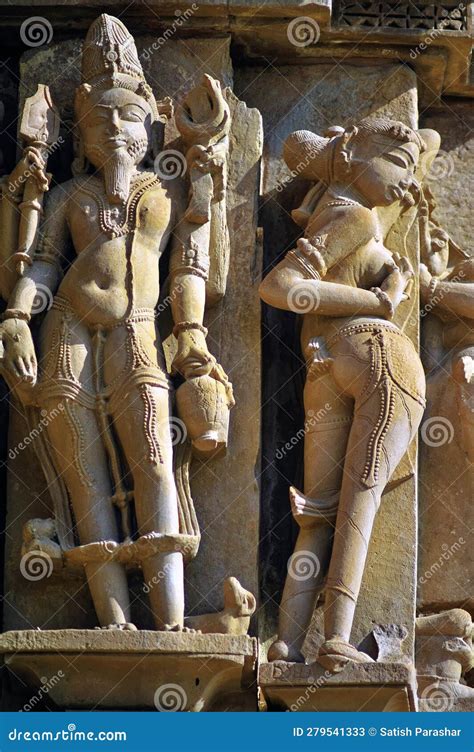 Agni Devtagod And Apsara Carved On The Wall Of Kandaryia Mahadeva