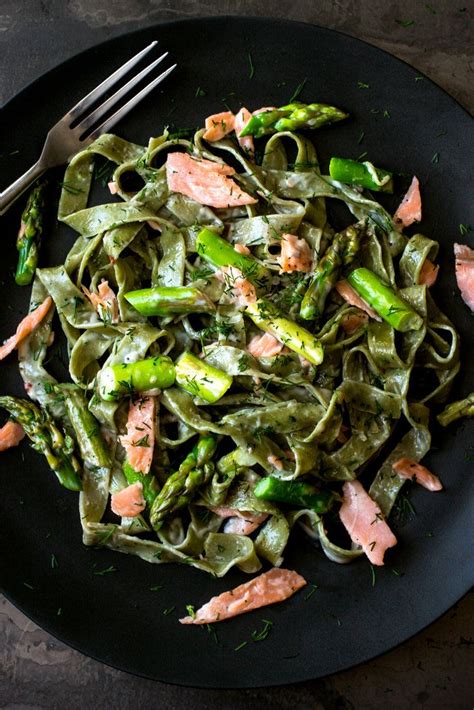 Fettuccine With Asparagus And Smoked Salmon Recipe Recipe Smoked