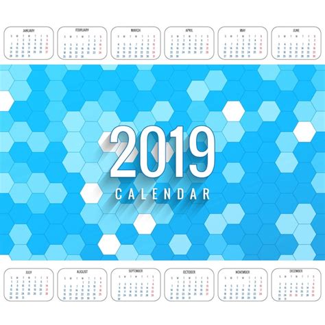 Vector De Plantilla De Calendario Colorido 2019 Moderno Vector Gratis