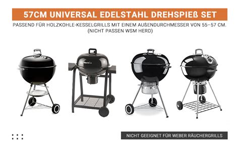 Onlyfire Cm Universal Edelstahl Drehspie Mit Motor Grillspie