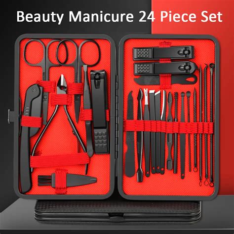 Professional Manicure Set Estojo Port Til De Couro Kits De A O