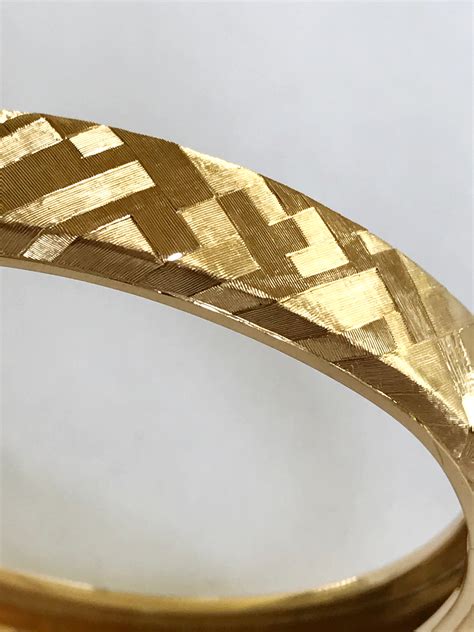 B4 Engraved Gold Band Bracelet