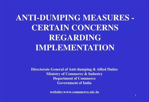 Ppt Anti Dumping Measures Certain Concerns Regarding Implementation