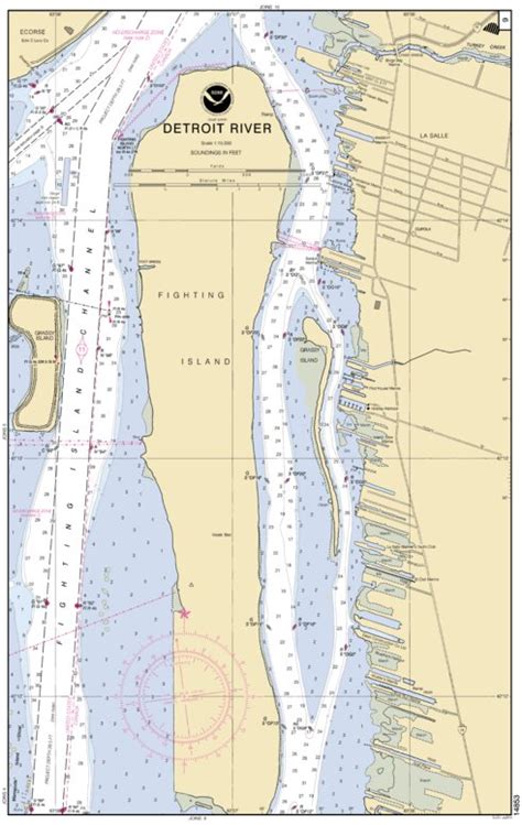 Detroit River (8) Map by National Oceanographic & Atmospheric ...