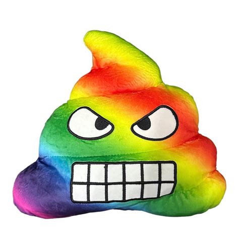 Rainbow Poo Emoji Emotion Pillow Stuffed Plush Cushion | kidzbuzzz