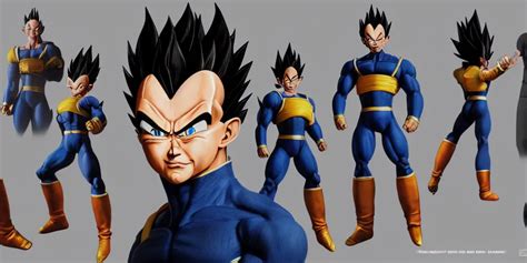 Realistic Vegeta 3 D Model Character Sheet Concept Stable Diffusion