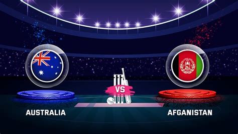 Premium Vector | Australia vs afganistan cricket championship match ...