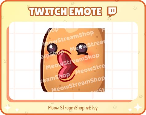 Twitch Emote Cute Potato POG Pogger Excited Happy Wow Emote