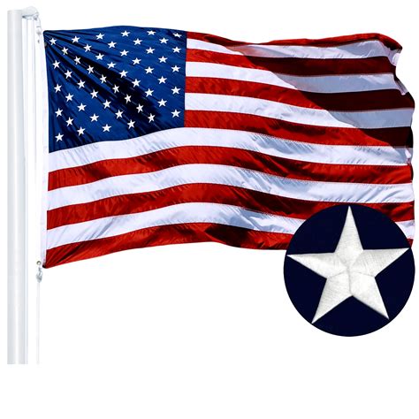 g128 - american usa us flag 4x6 ft embroidered stars sewn stripes brass