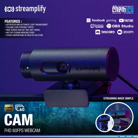 Jual Streamplify Cam Full Hd P Fps Gaming Waebcam With Dual Mic