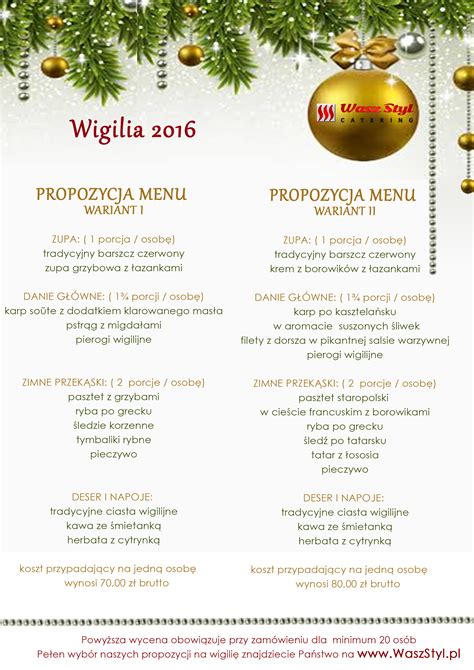 Menu Wigilijne Restauracja Krak W Wigilia W Ukrainie Kiedy