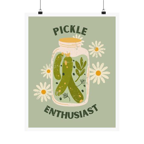 Pickle Poster for Pickle Lover Gift Funny Pickle Print Floral Pickles ...