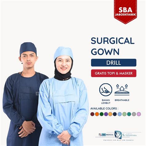 Jual Surgical Gown American Drill Baju Operasi Gown Apd Gown