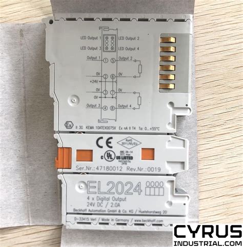 Products Beckhoff EL2024 EtherCAT Terminal 4 Channel Digital Output