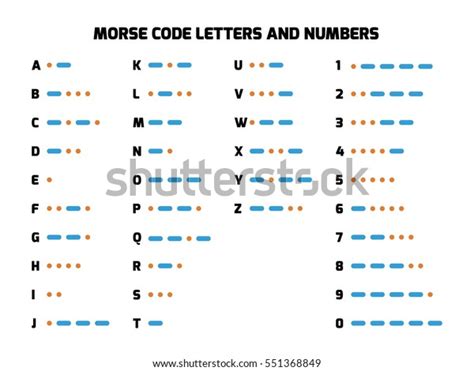 International Telegraph Morse Code Alphabet Letters Stock Vector