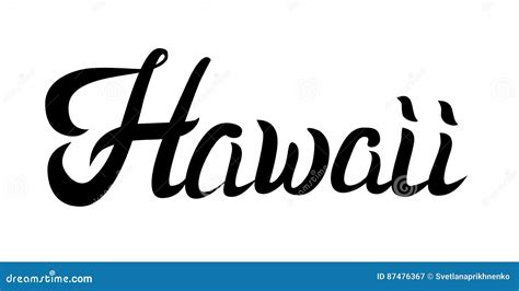 Letras De La Mano De Hawaii Ilustración del Vector Ilustración de